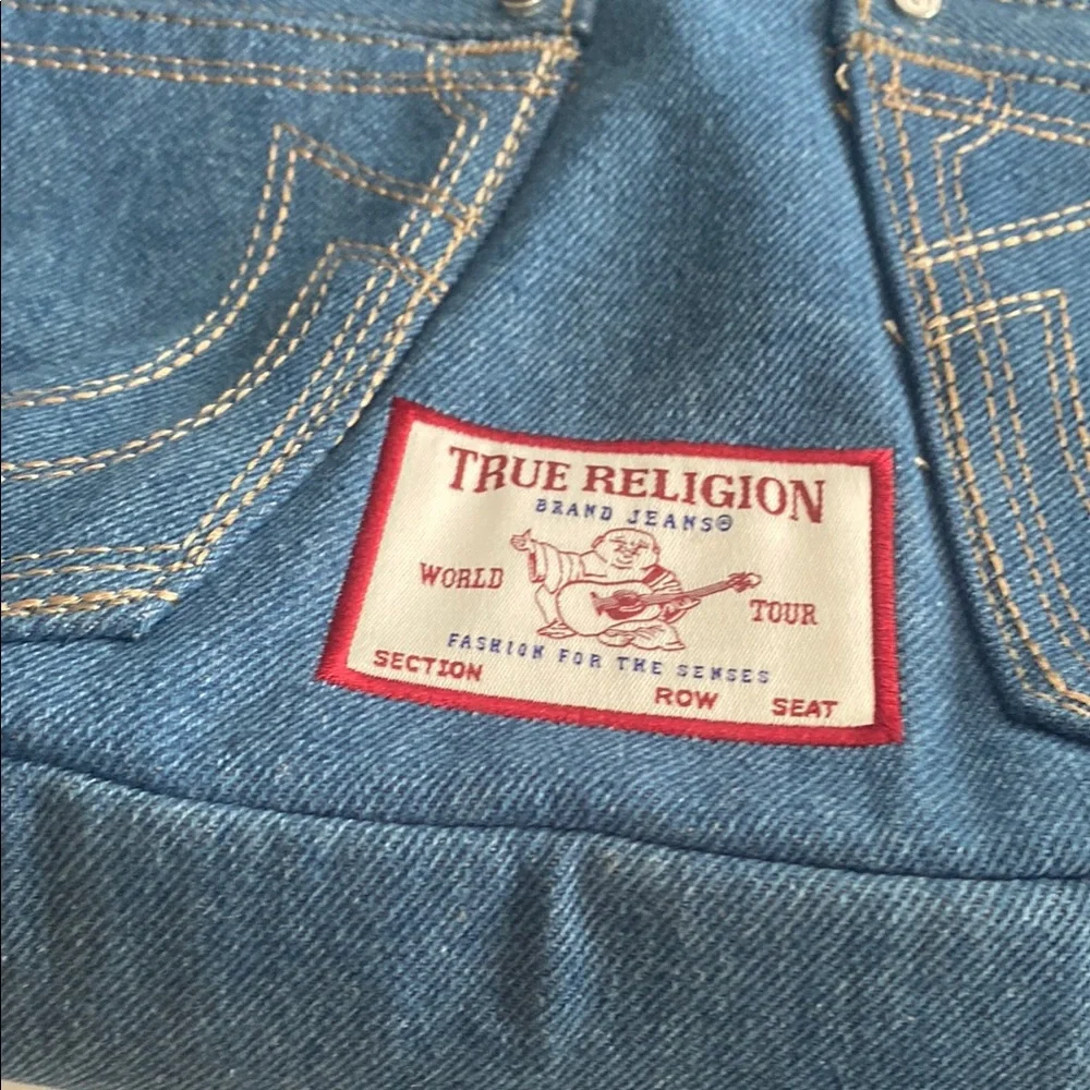 True Religion Blue Denim Tote with Slouchy Design - Picture 5 of 12